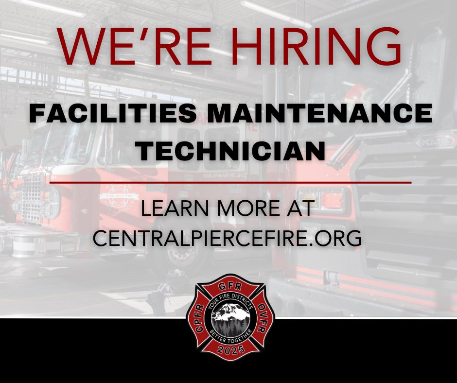 Join Our Team! We’re hiring for the position of a Facilities Maintenance Technician.

Online applications must be submitted by Noon on February 21, 2025.

To apply or share with someone you know, please visit governmentjobs.com/careers/cpfire…