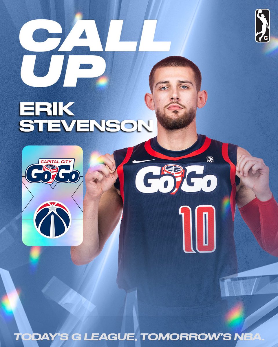 A big-time shout out to <a href="/CapitalCityGoGo/">Capital City Go-Go</a> wing Erik Stevenson, who signed a 10-Day Contract with the <a href="/WashWizards/">Washington Wizards</a> for the 38th #NBACallUp of the season!