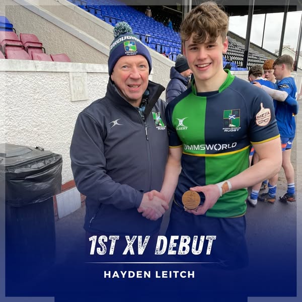 TLT Man of the Match 
Cammy Hogg + 1st XV 
Debut for Hayden Leitch

15/02/25 vs Jed-Forest

A brilliant bonus point win for the 1st XV on Saturday, with Cammy's hat-trick of tries &amp; all round quality display earning him this week's award. Seen here being presented by Mike Hall.