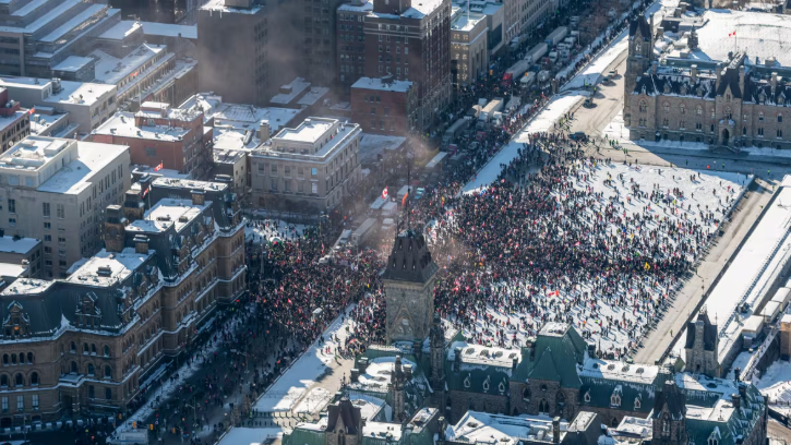 Jaybaird05's tweet photo. Never forget Canadians, We did this.

We were angry, depressed, locked in our homes, cut of from our social circles, and blasted with propaganda daily.

Then we did this.

We struck fear into the GLOBAL establishment. Our governments, both Federal an provincial, panicked.  

We inspired similar movements all around the world, and brought hope when it seemed like there could none.
