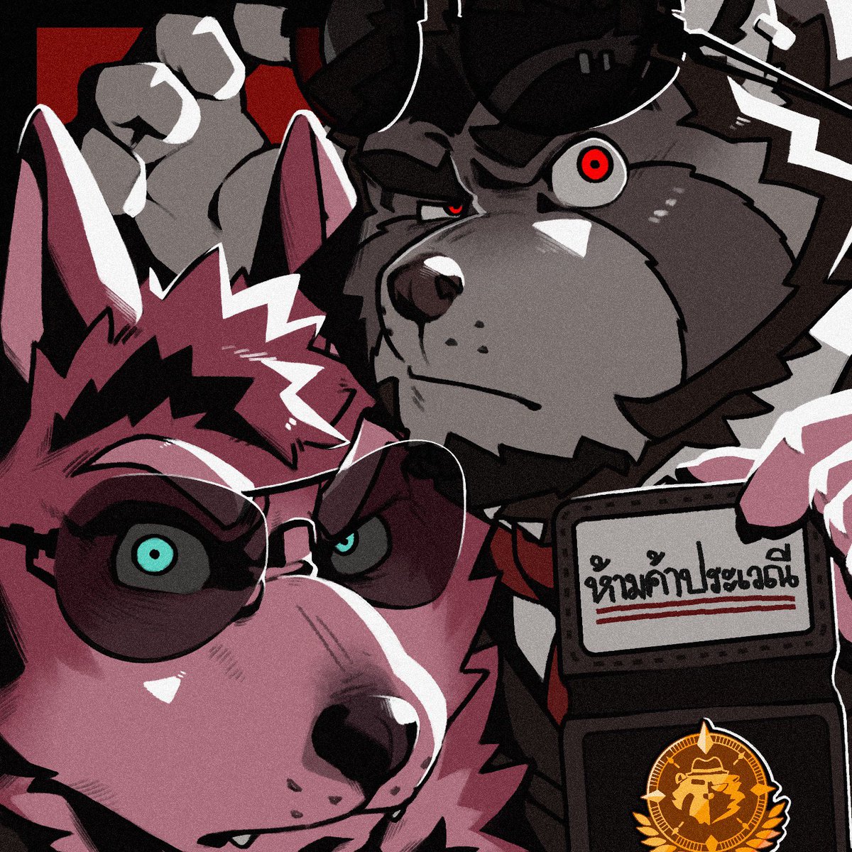 [Code Name: ROaR]

Meet the special intelligence agents, the menacing red panda, Code-R [Retsito], and the faraway purple wolf, Code-Ro [<a href="/RolenzoArt/">Ro'Enzo</a> ], as they embark on a top-secret mission… as merchants?!

See you at ThaiTails Convention 2025! 🔥