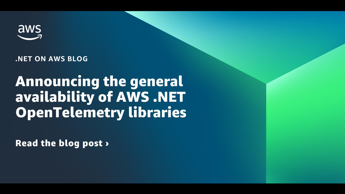 Announcing general availability of #AWS .NET OpenTelemetry libraries. If you've been waiting for these libraries to move out of preview, they have been released and are available in NuGet. Read all about it in this blog post. 👀 go.aws/41lhBbq
#dotnet #observability