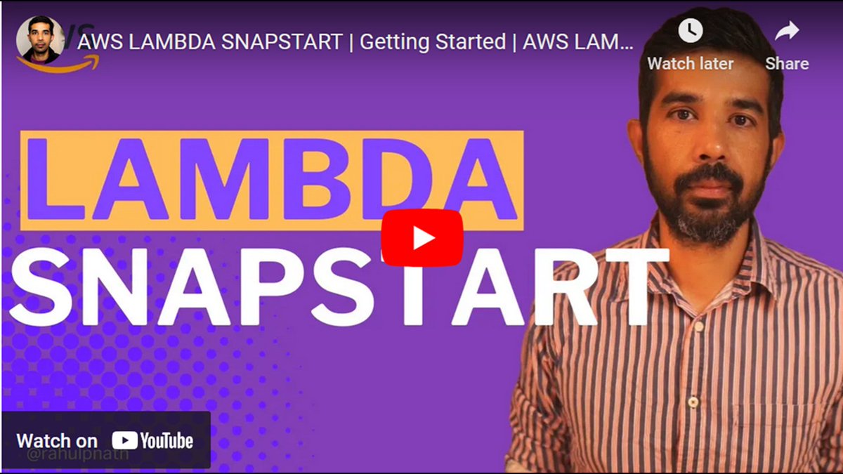 .NET on AWS (@dotnetonaws) on Twitter photo Lambda SnapStart for .NET can reduce Lambda function start-up time from seconds to as low as sub-second. In this post and video, <a href="/rahulpnath/">Rahul Nath</a> shows how to get started with this feature. โก go.aws/4b3IlR3 #dotnet #AWS #Lambda Lambda SnapStart for .NET can reduce Lambda function start-up time from seconds to as low as sub-second. In this post and video, <a href="/rahulpnath/">Rahul Nath</a> shows how to get started with this feature. โก go.aws/4b3IlR3 #dotnet #AWS #Lambda