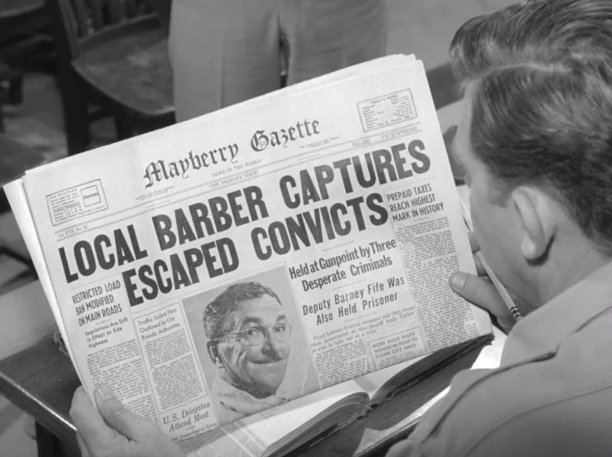 Convicts at Large, S3 E11, was by far one of Howard McNear's greatest performances. Ironically, it would be his last appearance before he suffered a stroke in 1963, which left him partially paralyzed. He returned nearly 18 months later and made almost 60 more appearances.