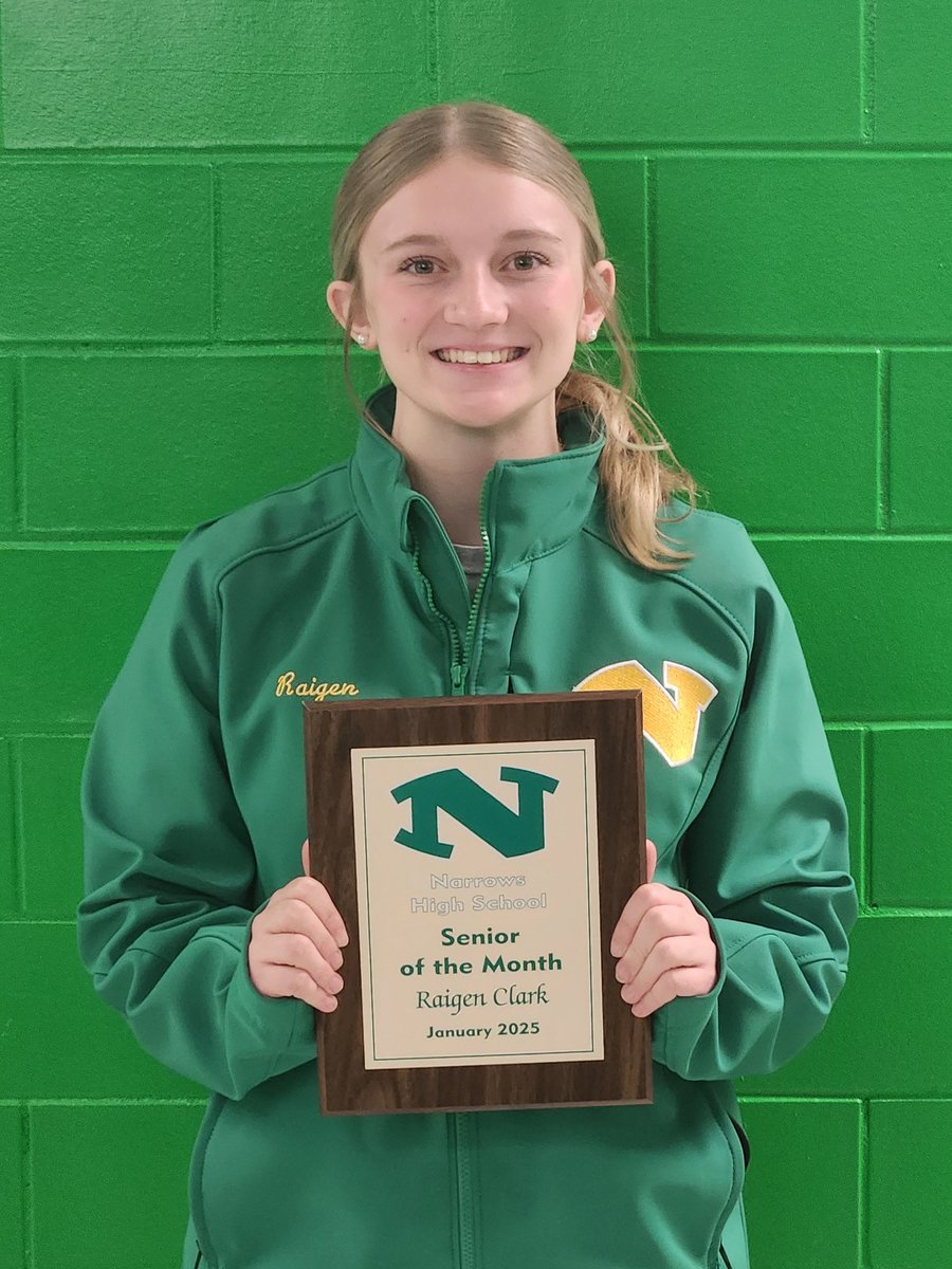 nhsgreenwave's tweet image. Congratulations to Raigen Clark our Senior of the Month for January!