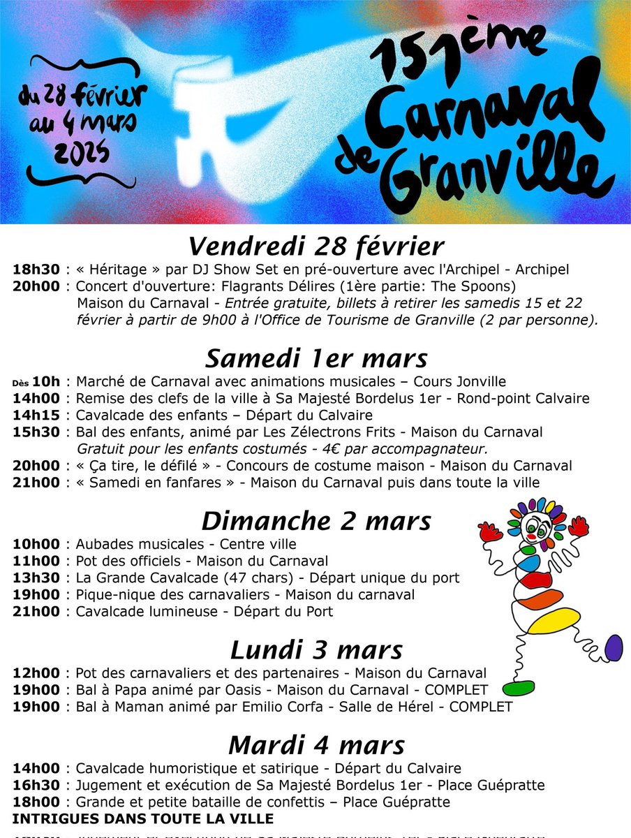 À J-10, petit rappel du programme de ces 5 jours de fête! 🥳🎉