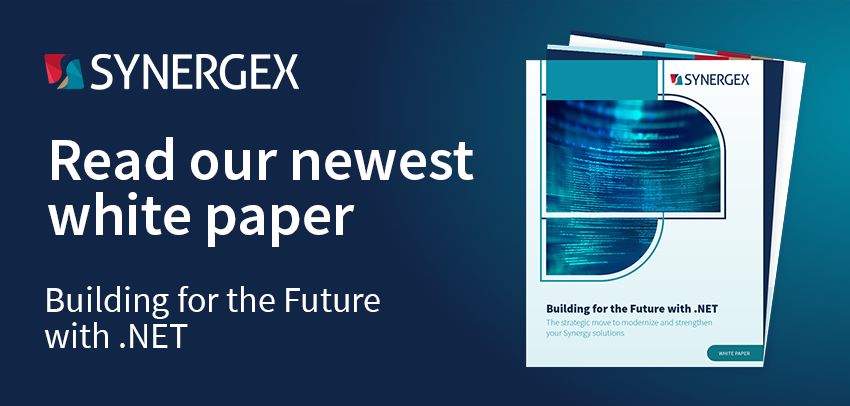 synergex's tweet photo. We're excited to introduce our latest white paper, “Building for the Future with .NET,” which examines how .NET can be a key strategy in your modernization journey. https://t.co/77OIt0G8k4

Explore how .NET can help you build for the future by reading the white paper today. https://t.co/u3zIP723dU
