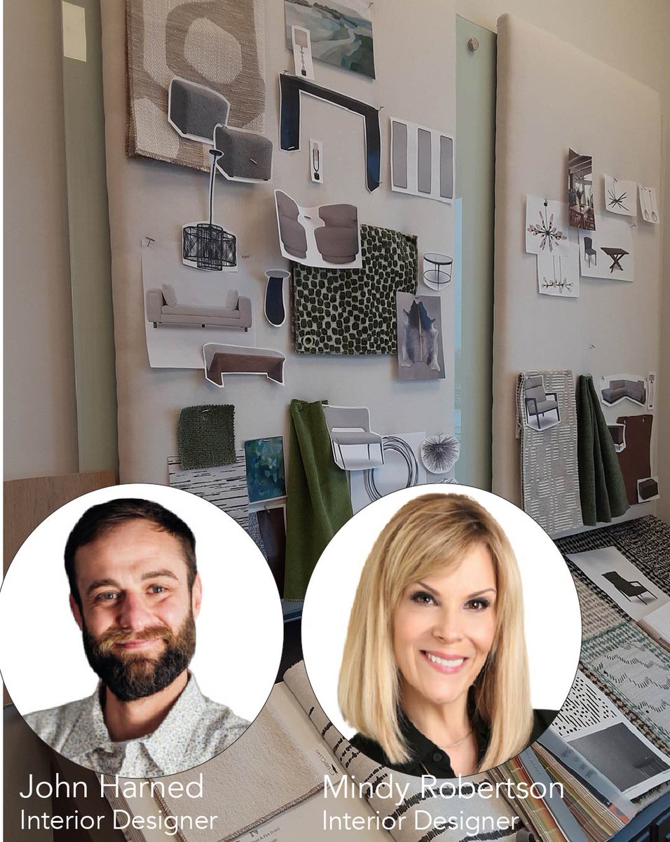 Gabberts's tweet image. Gabberts Designers, John Harned and Mindy Robertson, work on a project for a client that likes a green and neutral color palette, as well as modern forms and clean lines. 
gabberts.com/design/designe…

#gabberts #gabbertsfurniture #interiordesign #interiordesigners #design