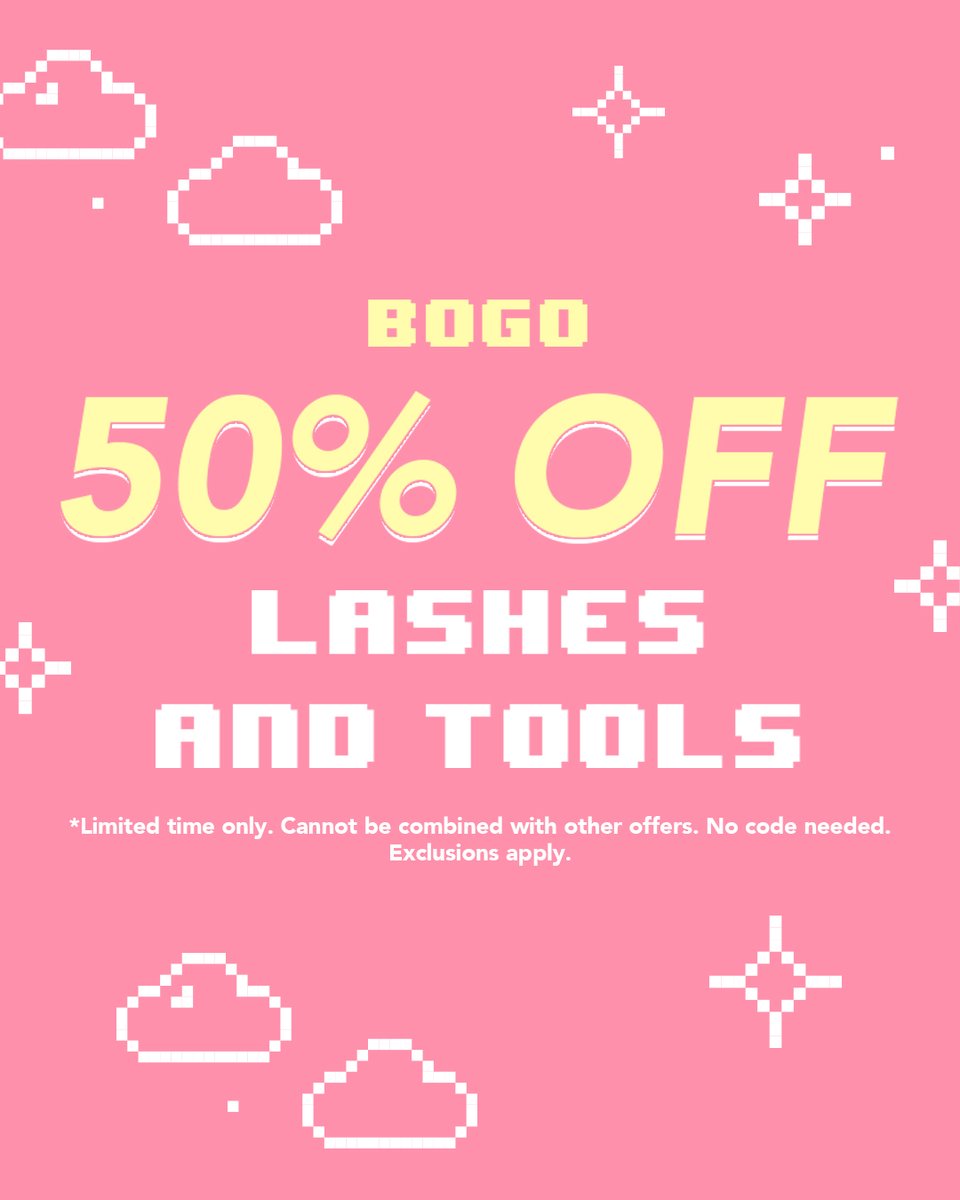 shopamorususa's tweet photo. Happy National Lash Day! ✨ BOGO 50% OFF on all lashes &amp; lash tools happening NOW! 😍

Amplify your look with our wide variety of lashes and find your own unique style 💕

🛍️ Shop your fave lash styles today at https://t.co/GvzOTeBMkr | Promo ends 2/20 at 9:00AM PST

#amorus https://t.co/9HMDsGH9Vb