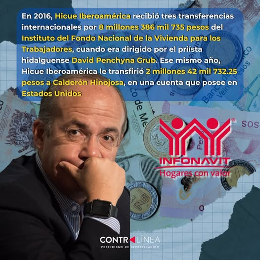 El sinvergüenza que sale a dar entrevistas y dice que no robo nada, siempre los ciudadanos del pueblo de México se han hecho la pregunta, hasta cuando lo van a someter a la justicia. 
Infonavit trianguló millones el señor Calderón, revela informe del Infonavit. <a href="/FelipeCalderon/">Felipe Calderón 🇲🇽🇺🇦</a>.