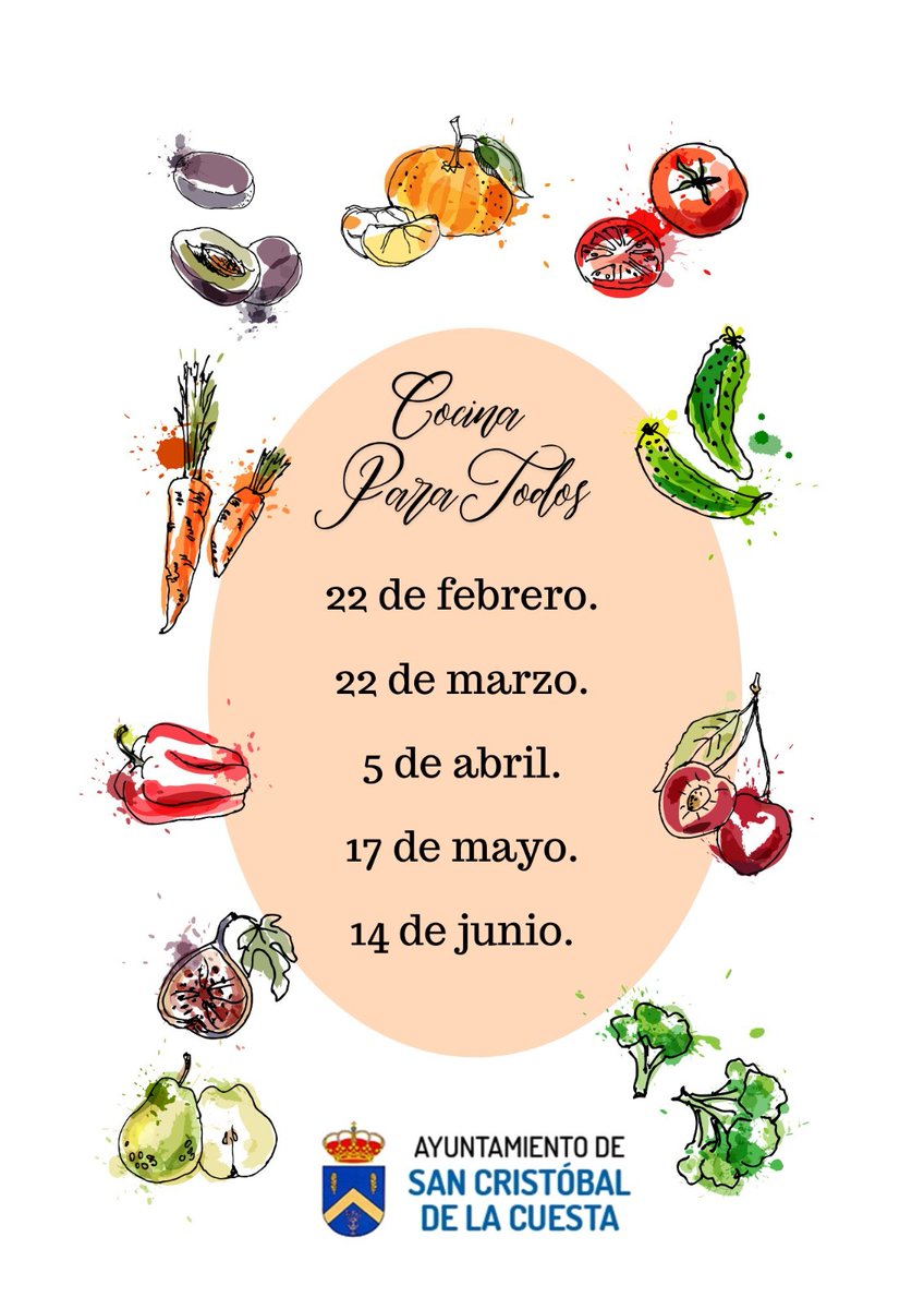COCINA PARA TODOS 22 DE FEBRERO
Bocaditos de calabaza rellenos de crema

Inscripción
forms.gle/Rz8cQjmq1sHTnT…

#AyuntamientoSanCristóbalDeLaCuesta
#CocinaParaTodos
#BibliotecaMunicipalPoetaTeófiloMéndezPolo
#SancrisCultural
#SancrisSiempre