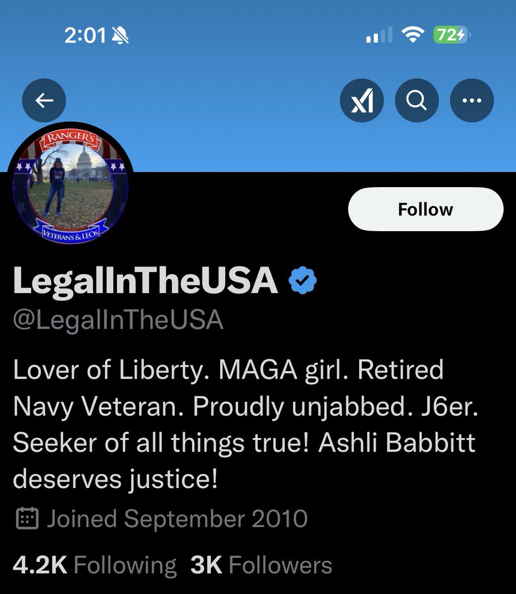 Conservative Cat (@lynnhall268) on Twitter photo Please give <a href="/LegalInTheUSA/">LegalInTheUSA</a> a follow and a repost or shoutout to show our gratitude for her service.
Retired Navy
Thank you for your service. We appreciate you. Please give <a href="/LegalInTheUSA/">LegalInTheUSA</a> a follow and a repost or shoutout to show our gratitude for her service.
Retired Navy
Thank you for your service. We appreciate you.