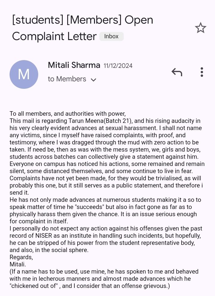 Niserite69's tweet photo. Today its #KIITSUICIDE next it could be in @niser_official. #PrakritiLamsal also complained, no one listened. Mitali has complained, no one listened. She was tortured with harsh words by so-called disciplinary action committee hearing which was formed to protect the culprit Tarun https://t.co/LTN15zBLBL