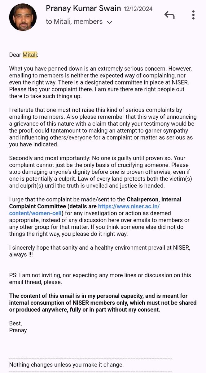 Niserite69's tweet photo. Today its #KIITSUICIDE next it could be in @niser_official. #PrakritiLamsal also complained, no one listened. Mitali has complained, no one listened. She was tortured with harsh words by so-called disciplinary action committee hearing which was formed to protect the culprit Tarun https://t.co/LTN15zBLBL