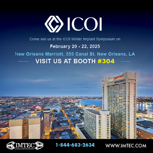 parkdentalcorp's tweet image. We'll be live #ICOI2025!
Join us at the ICOI in New Orleans! Stop by Booth #304 to connect to take advantage of exclusive specials only available at ICOI.
📅 Feb. 20-22, 2025 
📍 New Orleans Marriott
@ICOIimplants#ICOI #ImplantTraining #DentalImplants #MinimallyInvasive #IMTEC
