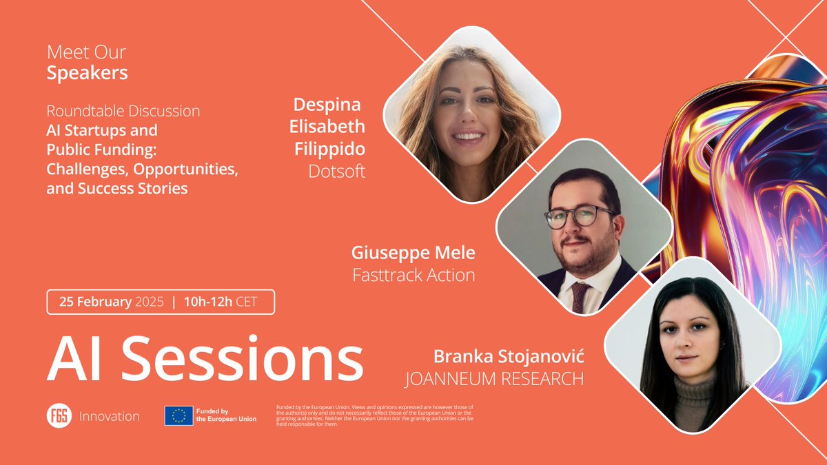 Join the AI Sessions for an interactive roundtable discussion about:

🔹 Key challenges for AI startups when applying for public funding
🔹 Insights into EU funding opportunities 
🔹 Startups Success stories 
🔹 The future of AI public funding in Europe

bit.ly/4gKnLGL