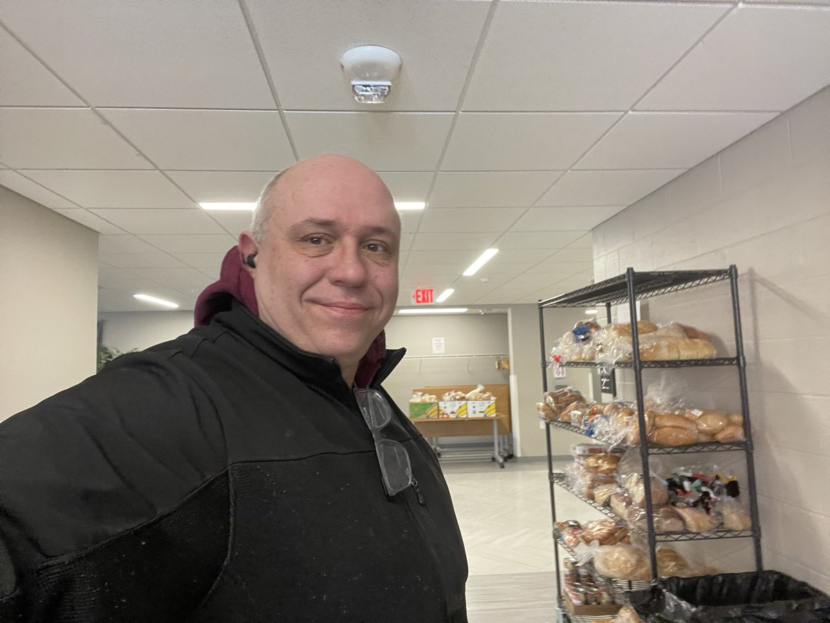 At the Salvation Army getting a lunch.