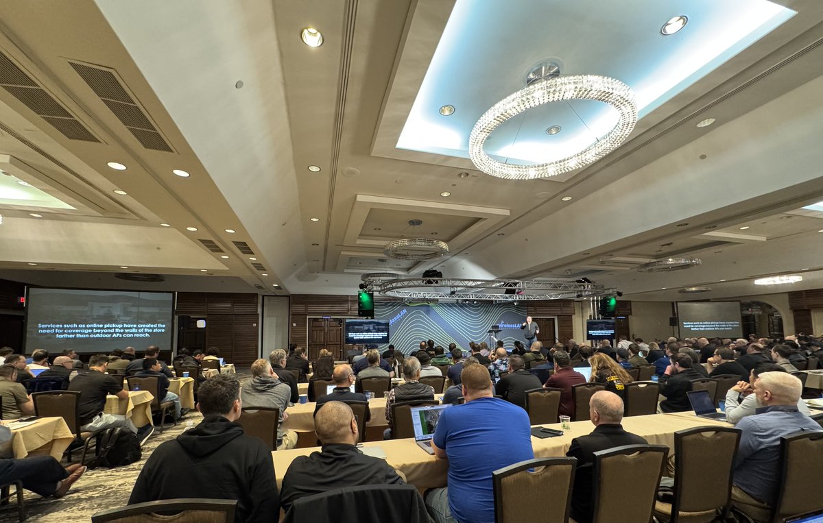 Great first morning of #wlpc. Client roaming tests; the future of spectrum analysis; and a very interesting wireless journey of the tomato. <a href="/jolla/">Jerry Olla 🧀</a> <a href="/mistermultipath/">David Coleman</a> <a href="/GTHill/">GT Hill</a> <a href="/wirelesslanpros/">Wireless LAN Pros</a>  <a href="/CWNP/">CWNP</a>