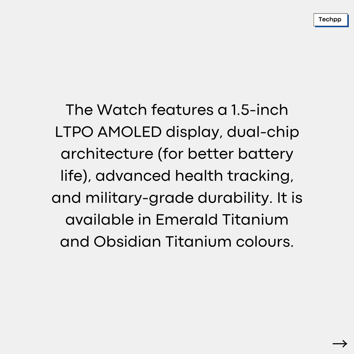 techpp's tweet photo. #OnePlus announces #Watch3 with a 1.5-inch LTPO AMOLED screen and upto 2,200 nits peak brightness, a new rotating crown; the Watch is powered by Wearos, offering upto to 5 days of battery life, and other health tracking features.
What do you think about the watch? https://t.co/Q4IVX4NHQx