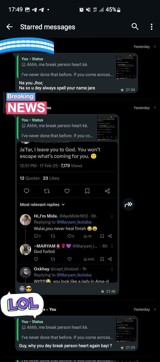 Antidote_bey's tweet photo. Dear @Maryam_ikolaba. As Salam alykum. I'm Ibrahim Ja'afar. And I've been receiving a lot of SS  from friends &amp; folks with questions like "hope it's not you" Ah, me ke 🤣. You could've mention the full name to save the face of other Ja'afar like me 😭😅. May Allah be with you 🤲. https://t.co/26gMySQOUO