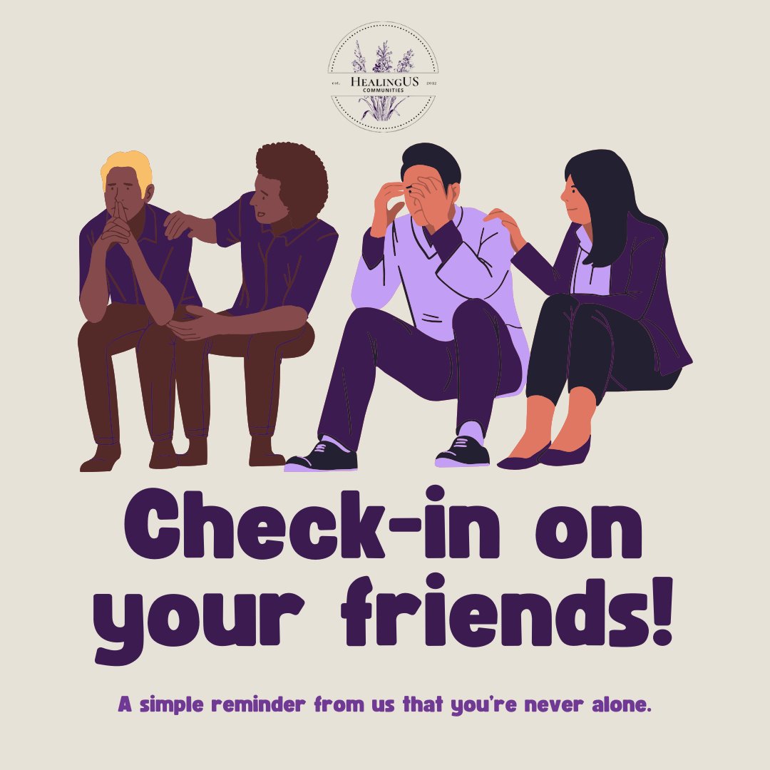 HUCommunities's tweet photo. A little check-in can mean the world. 💙 Reach out to your friends—you’re never alone. 🤝 #YouAreNotAlone #CheckInOnYourFriends https://t.co/evv6amEJkG