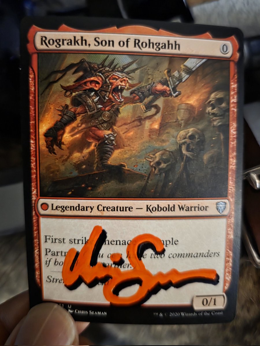 Fun paintsketch of Rog on the back of a #MTG artistproof. 🔥☄️☄️☄️