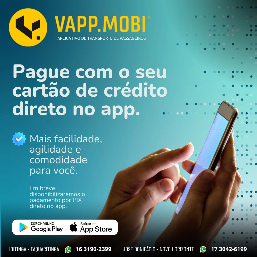 VappMobi's tweet photo. Pague suas corridas com facilidade no app da https://t.co/Ks0zIojJjn!

Agora ficou ainda mais fácil, rápido e prático pagar sua viagem! Com a https://t.co/Ks0zIojJjn, você pode pagar no cartão de crédito diretamente pelo app, sem precisar de dinheiro físico ou maquininhas.❤️ https://t.co/gBxZnJ5Kem