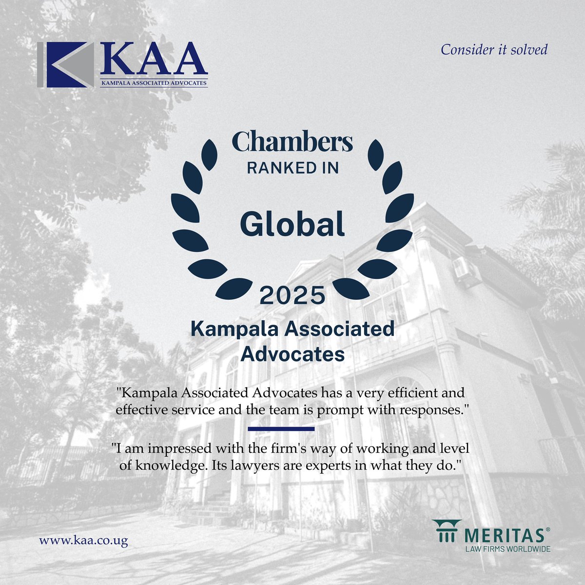KAAdvocates's tweet photo. We are honored to be recognized and ranked in @ChambersGuides  for both Disputes Resolution and General Business Law in 2025.

This ranking and recognition of the firm and a number of our partners, is a testament to the dedication, expertise, and hard work of our team. We remain committed to delivering exceptional legal solutions, advocating for our clients, and upholding the highest standards of excellence in service delivery.

A heartfelt thank you to our clients, colleagues, and peers for their trust and support. We look forward to continuing to serve with integrity and innovation.