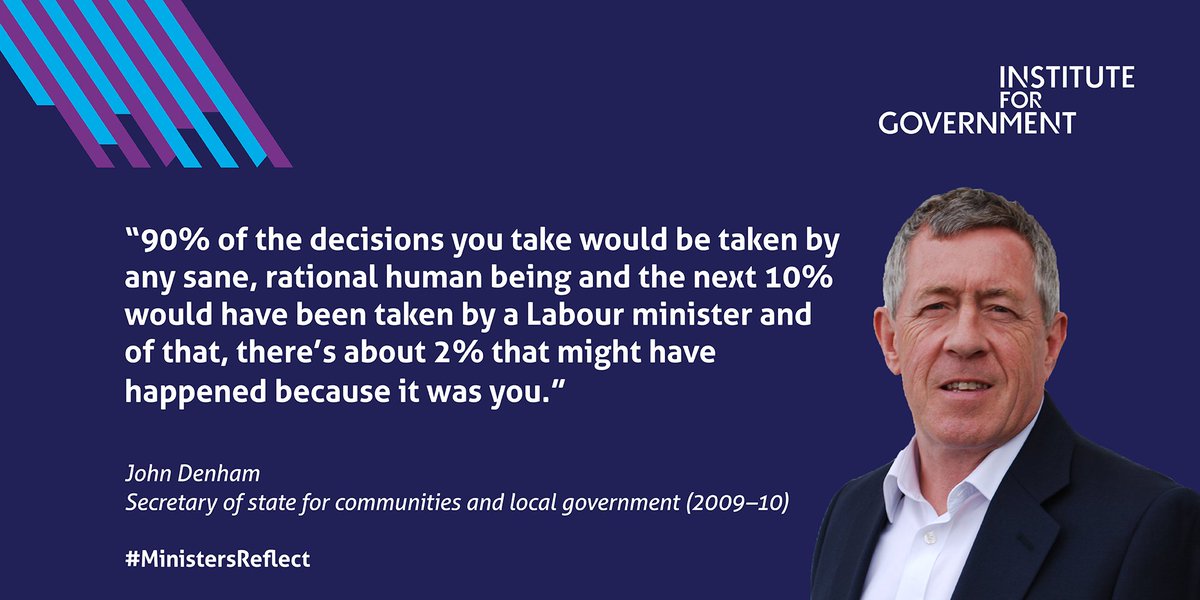 [NEW] Today we have published our new wave of  #MinistersReflect interviews, featuring <a href="/MattHancock/">Matt Hancock</a>, Clare Short, and <a href="/JYDenham/">John Denham</a>.

📄Read them in full instituteforgovernment.org.uk/ministers-refl…