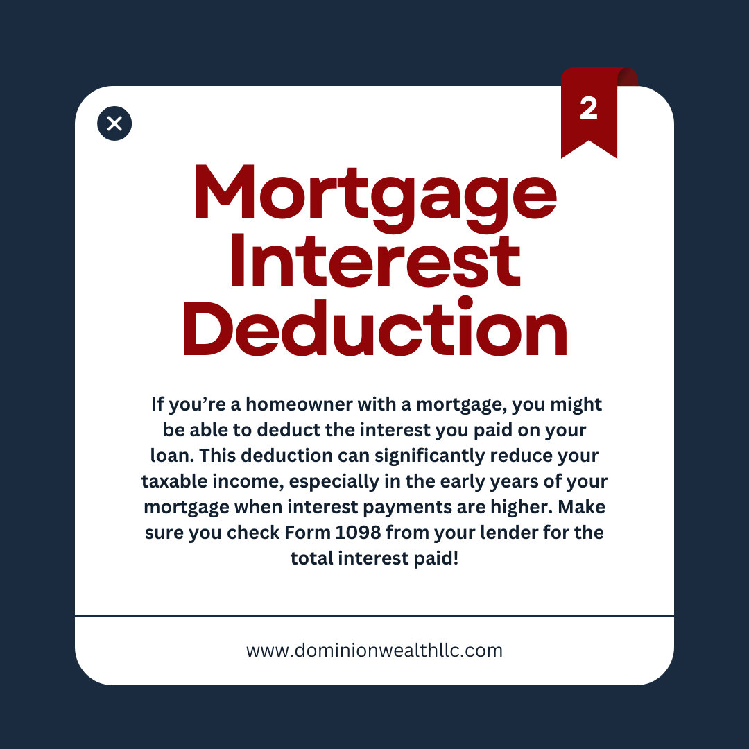 Dominion_WM's tweet photo. 🚨 Tax Season is Here! Don’t Miss These Deductions 🚨

Did you know you might be leaving money on the table? Here are three often-overlooked tax deductions that could save you thousands this year.

#TaxSeason #WealthManagement #SmartMoney #TaxDeductions #FinancialPlanning https://t.co/5FmAumim8E