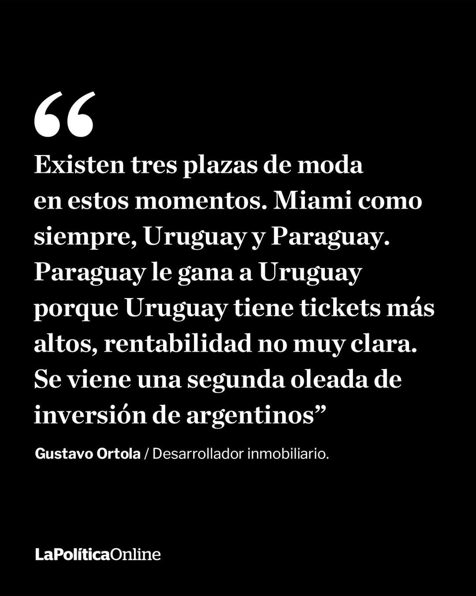 🔴#Exclusivo | La corrupción no preocupa a los inversores argentinos: dicen que la estabilidad ubica a Paraguay detrás de Miami.
[ lapoliticaonline.info/4k0QI47 ]