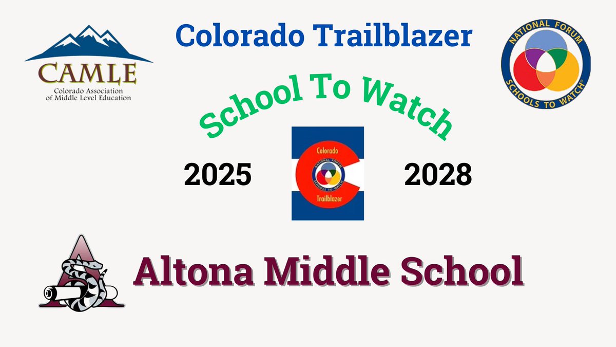 Altona Middle School (@altonams) on Twitter photo Congrats to <a href="/AltonaMS/">Altona Middle School</a> for being named a 2025 CO Trailblazer School to Watch! 1 of 5 schools in CO to earn this distinction. A team from #RattlerNation will head to D.C. in June to be recognized. That's the #AltonaWay! #RattlerNation <a href="/SVVSD/">St. Vrain Valley Schools</a> <a href="/SVVSDsupt/">Don Haddad</a> <a href="/BuchlerStVrain/">Matt Buchler</a> <a href="/SVVSDdeputy/">Jackie Kapushion, Ed.D.</a> Congrats to <a href="/AltonaMS/">Altona Middle School</a> for being named a 2025 CO Trailblazer School to Watch! 1 of 5 schools in CO to earn this distinction. A team from #RattlerNation will head to D.C. in June to be recognized. That's the #AltonaWay! #RattlerNation <a href="/SVVSD/">St. Vrain Valley Schools</a> <a href="/SVVSDsupt/">Don Haddad</a> <a href="/BuchlerStVrain/">Matt Buchler</a> <a href="/SVVSDdeputy/">Jackie Kapushion, Ed.D.</a>