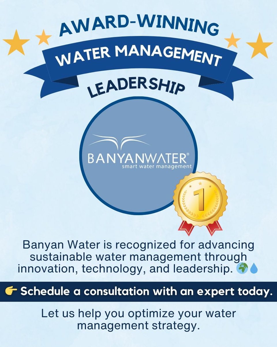🏆 Award-Winning Sustainability
Our leadership in water management has been recognized with prestigious awards. 🌍💧
Want to save water and cut costs? Schedule a consultation with an expert today!

📅 Ready to take action? banyanwater.com/request-a-demo/