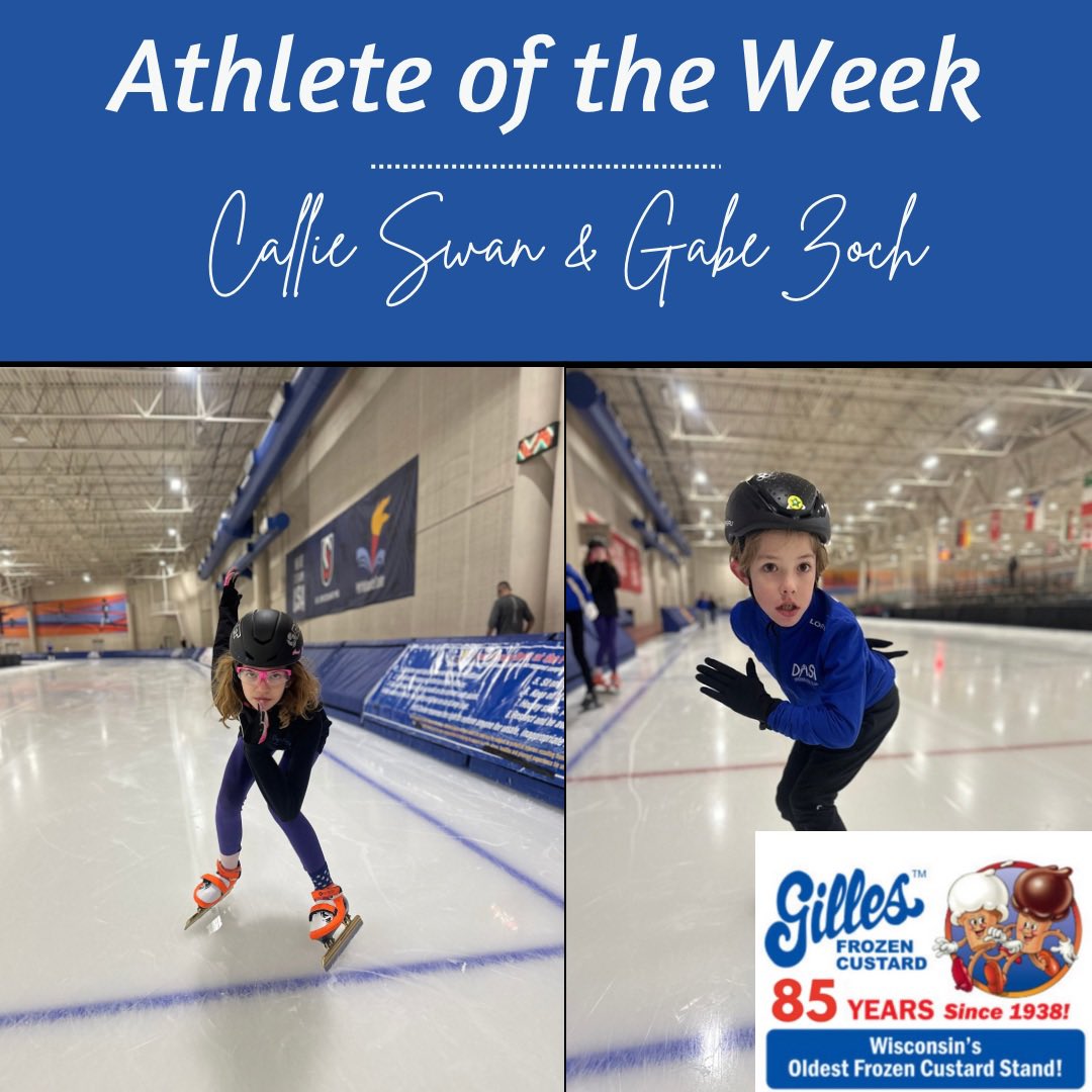 🏆 Gilles Athlete of the Week 🏆
This week, we’re proud to celebrate Callie and Gabe! A fearless fifth-grader, Callie loves the thrill of going fast, the excitement of racing, and learning new skills on the ice. A dedicated third-grader, Gabe brings energy and enthusiasm!