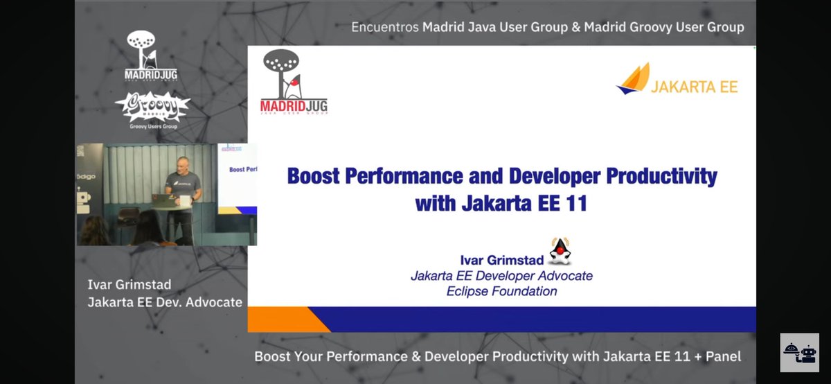 Ya estamos aprendiendo de la mano de <a href="/ivar_grimstad/">Ivar Grimstad</a> tras la presentación de <a href="/dgomezg/">David Gómez G. | @dgomezg@jvm.social</a>. 

Síguelo en directo 👇🏻👇🏻