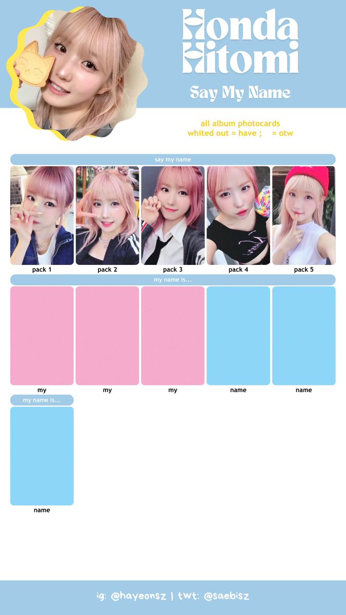 say my name 세이마이네임 smn saymyname photocard 포토카드 template