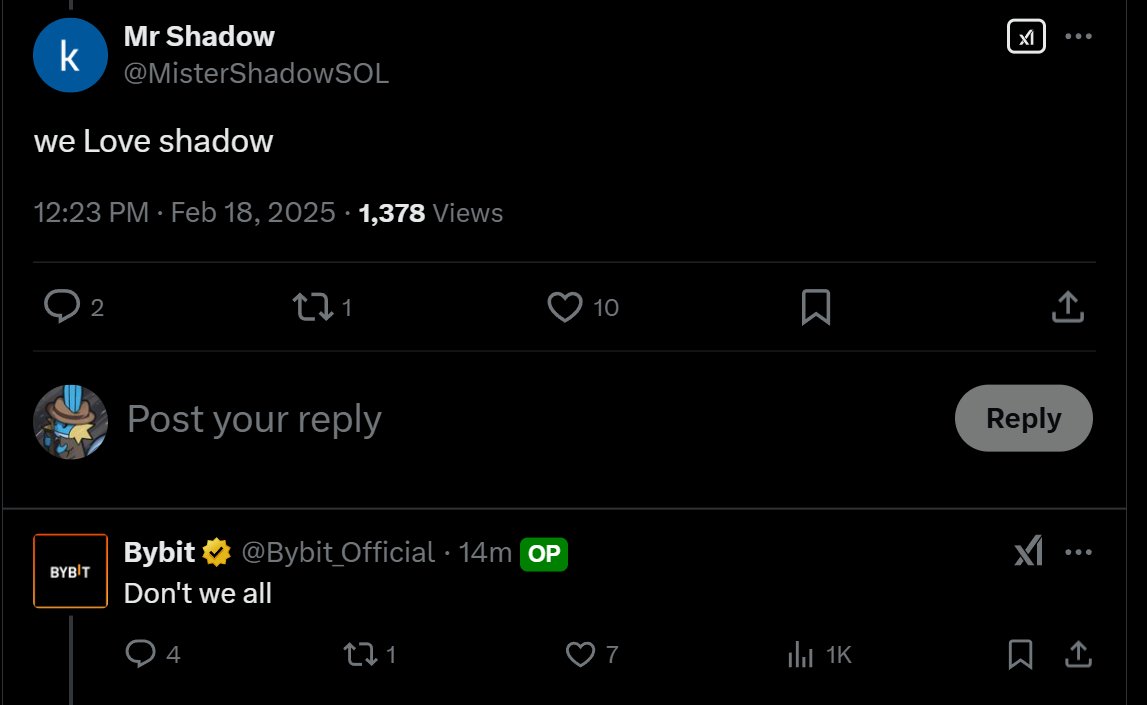 spyflips's tweet photo. Just when you thought we were done with farms, Bybit Intern decided to come out and farm

A random pumpfun coin launches and tweets out a photo of that dog, 10 minutes later Bybit tweets the photo, and THEN even reply's to the projects twitter 

Also not to mention, it's a coincidence that the Dev bought 73% and dispersed it to hundreds of wallets and those wallets are actively selling.

Genuinely so curious if I'm missing something obvious that explains it because this just doesn't make sense