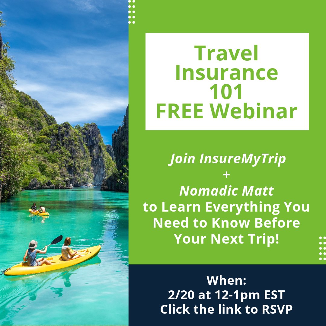 Join us and Nomadic Matt this Thursday as we answer all your questions about travel insurance! RSVP for the event here: ow.ly/bBiP50V2a5f