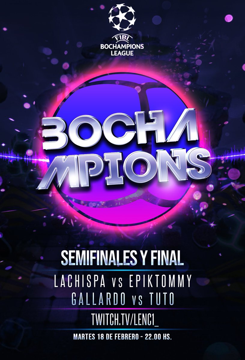 🚨 LLEGÓ EL DÍA 🚨

🏆 Hoy conoceremos al NUEVO CAMPEÓN de la Bochampions