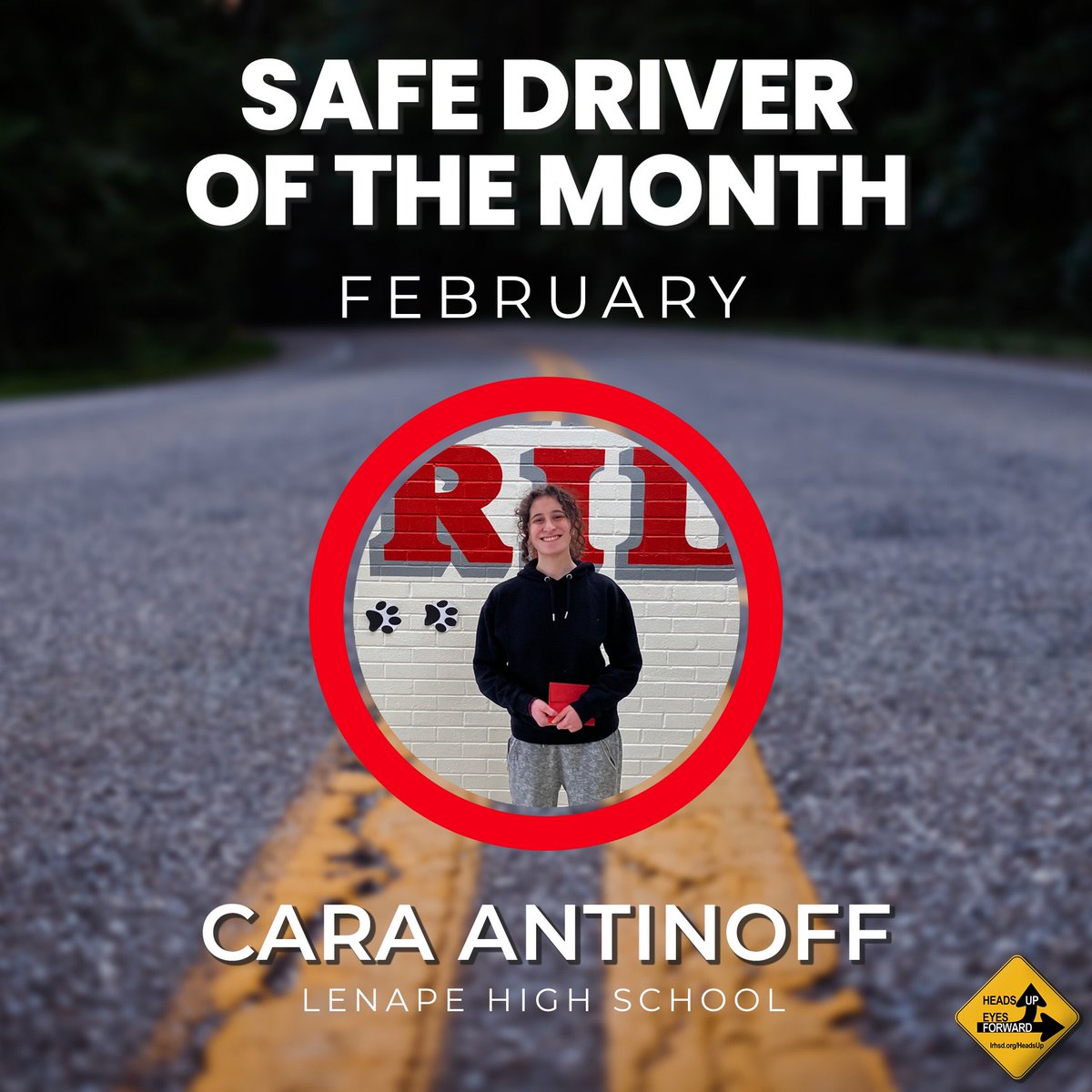 Congratulations to Cara Antinoff who won our Safe Driver of the Month Parking Spot <a href="/LenapePride/">Lenape</a> - 🎉🚗 Along with premium parking, Cara also received a gift card from our friends at Bagelati! #headsupeyesforward