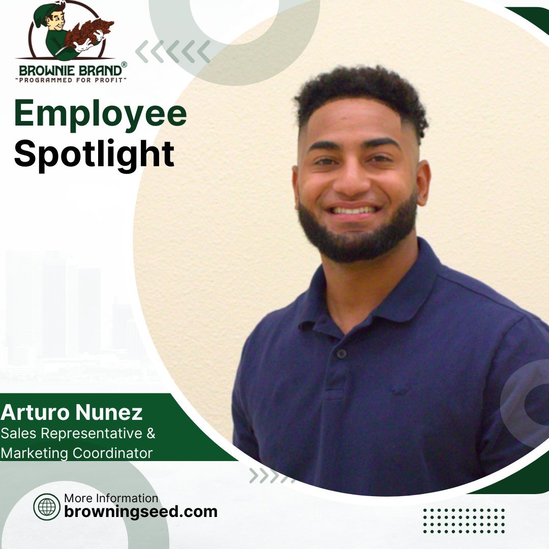 BrowningSeed's tweet photo. Employee Spotlight: Arturo Nunez 🌟

Meet Arturo Nunez, our versatile Sales Rep. &amp; Media Marketing Coordinator. Always ready with a smile, Arturo handles everything media related, from creating engaging content to managing our online presence. https://t.co/EiouuFTuK2