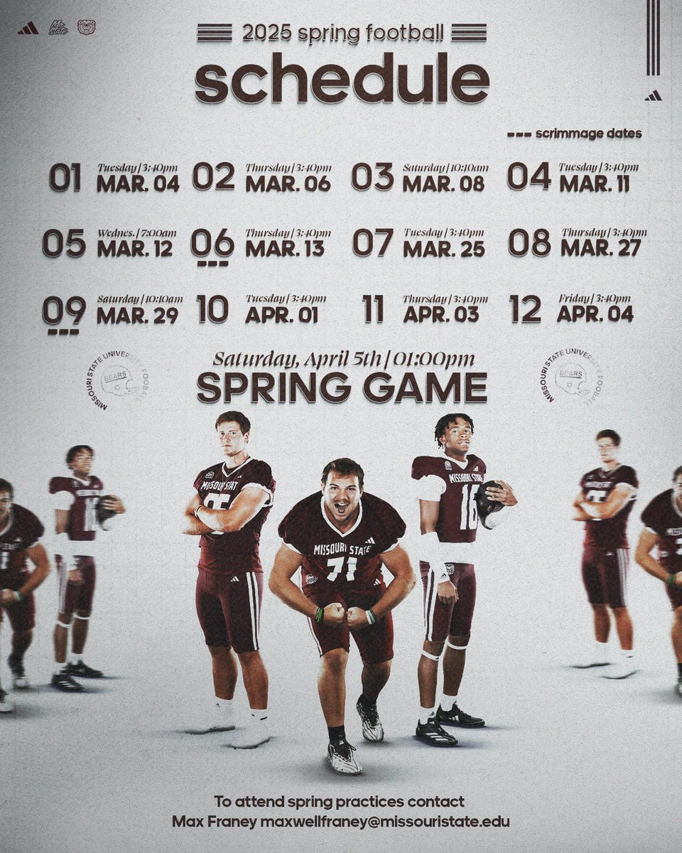 Please Come Check Us Out This Spring!! Come See Why We Are One Of The Best Offense’s In The Country Every Year!! #GoBears #FTS