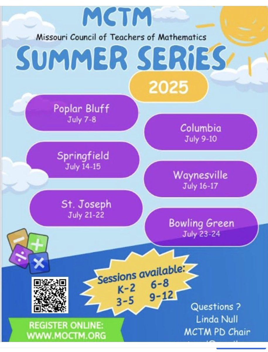 Registration is now open for the MCTM Summer Series...Math PL provided by experienced and knowledgable mathematics educators for your your entire school, teams, or individual teachers!