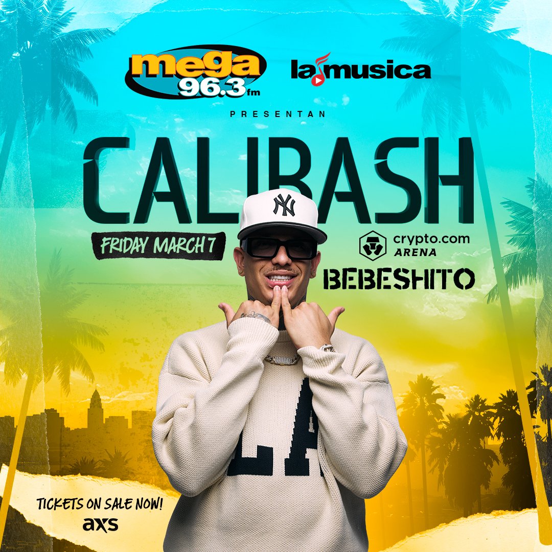 ⭐️🥳🇨🇺 Bebeshito en #CALIBASH2025 🎵⭐️ 🎫https://t.co/IzQY7SpX6l🎫 🍾3/07  https://t.co/fLwEqiY5fl Arena en Los Ángeles #CALIBASH #🇨🇺 #LaMusicaApp  #LosAngeles #Bebeshito #TactoQueLlegoElReparto #MEGA963FM