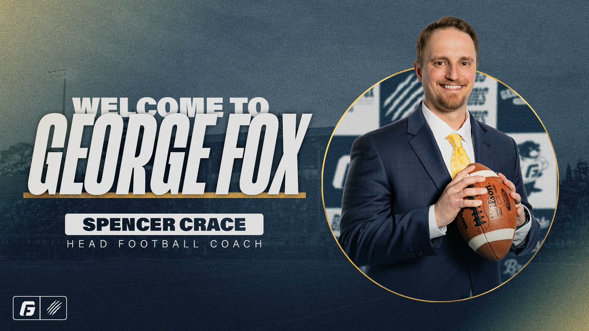 🏈 FB Story: bit.ly/4jWzTHD

George Fox has found the man to lead its football program into the future. 

Welcome to Newberg, Spencer Crace!

#d3football #ReadyFearlessStrong