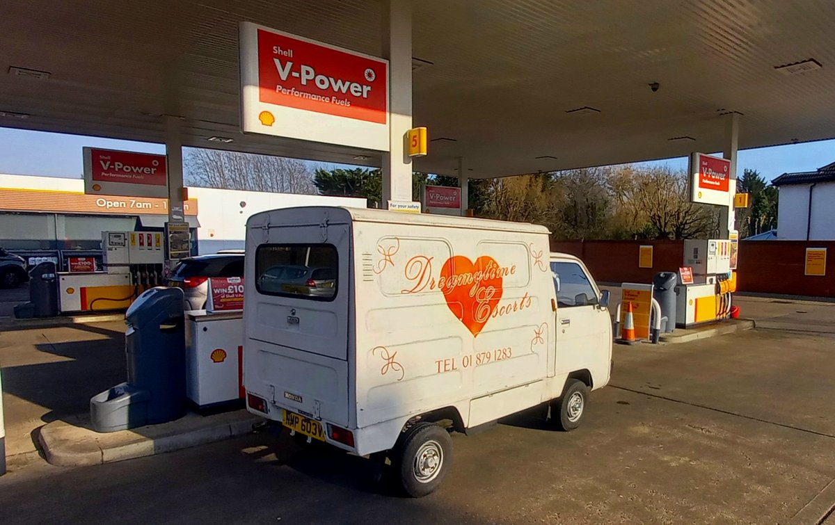 So it's been 6 weeks since the van's been started &amp; driven as I've been so busy.
The mighty 545cc roared into life on the 4th key turn! Result!
Today was a scorcher so time to annoy other road users.
Van needed some barmy fluid as it's thirsty work this highway driving! Cheers!