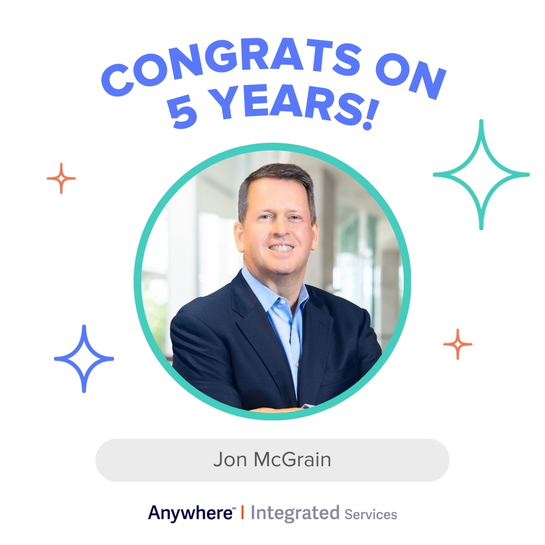 We would like to congratulate Jon McGrain on reaching his 5-year anniversary with Anywhere Integrated Services! 🥳 Jon's dedication and passion have been invaluable to our marketing team. Here’s to many more years of success!👏 #Congratulations