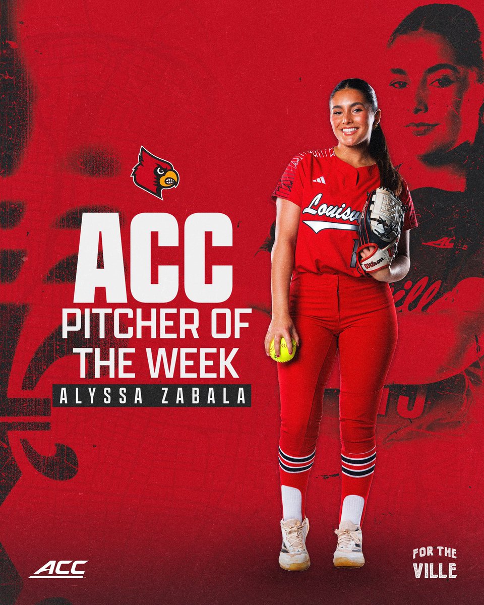 Louisville Softball (@louisvillesb) on Twitter photo For the first time in her career, <a href="/alyssazabala/">Alyssa Zabala</a> is your ACC Pitcher of the Week!!! ๐
#GoCards | <a href="/ACCsoftball/">ACC Softball</a> For the first time in her career, <a href="/alyssazabala/">Alyssa Zabala</a> is your ACC Pitcher of the Week!!! ๐
#GoCards | <a href="/ACCsoftball/">ACC Softball</a>