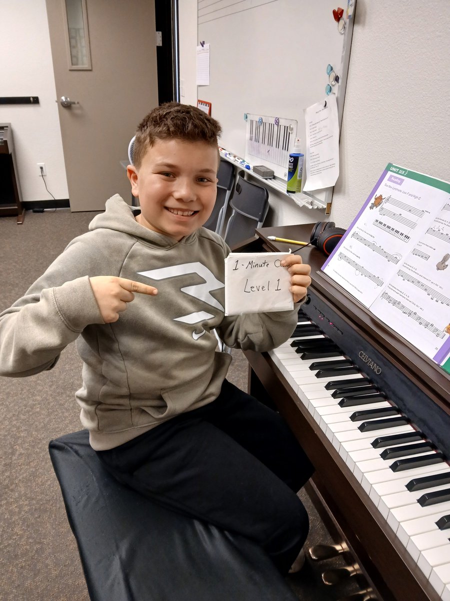 FpaAcademy's tweet photo. Congratulations, George, you made it into the One-Minute Club! You identified 18 notes in under 1 minute! 
Great work!
#folsom #folsomca #pianolessons #pianokids #music #lessons https://t.co/wyx0NAFROO