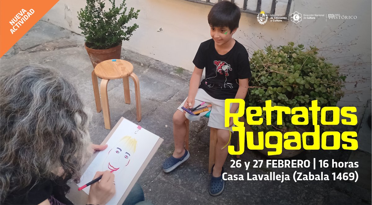 Museo Histórico Nacional de Uruguay (@mhn_oficial) on Twitter photo 🎭✨ ¡Retratos Jugados en el MHN! 🎨📸
Una actividad lúdica para crear retratos de forma divertida y montar una muestra. ¡Jugaremos con la luz y el diseño! 🖼️💡
📅 26 y 27 de febrero | ⏰ 16 h
📍 Casa Lavalleja (Zabala 1469)
📩 educativa@mhn.gub.uy | 📲 099 115 438 🎭✨ ¡Retratos Jugados en el MHN! 🎨📸
Una actividad lúdica para crear retratos de forma divertida y montar una muestra. ¡Jugaremos con la luz y el diseño! 🖼️💡
📅 26 y 27 de febrero | ⏰ 16 h
📍 Casa Lavalleja (Zabala 1469)
📩 educativa@mhn.gub.uy | 📲 099 115 438